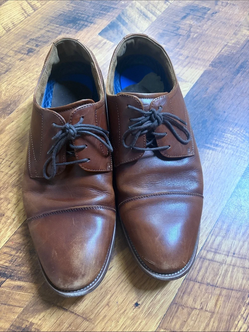 Florsheim Brown Leather Cap-Toe Dress Shoes